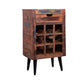 9 Bottle Storage Wine Rack Cabinet with 1 Drawer and Angled Metal Legs Brown By The Urban Port UPT-238092