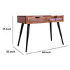 43 Inch 2 Drawer Wooden Home Office Console Table with Angled Metal Legs Brown and Black By The Urban Port UPT-238093