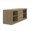 59 Inch Wooden TV Stand with 2 Drawers and 4 Open Compartments Oak Brown By The Urban Port UPT-238270