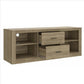 59 Inch Wooden TV Stand with 2 Drawers and 4 Open Compartments Oak Brown By The Urban Port UPT-238270