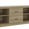 59 Inch Wooden TV Stand with 2 Drawers and 4 Open Compartments Oak Brown By The Urban Port UPT-238270