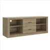 59 Inch Wooden TV Stand with 2 Drawers and 4 Open Compartments Oak Brown By The Urban Port UPT-238270