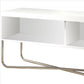 53 Inch TV Stand with 2 Open Compartments and Tubular Metal Frame White and Chrome By The Urban Port UPT-238274