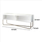 53 Inch TV Stand with 2 Open Compartments and Tubular Metal Frame White and Chrome By The Urban Port UPT-238274