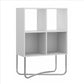 Multipurpose Storage Shelf with 4 Open Compartments White and Chrome By The Urban Port UPT-238276