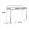 Office Desk with 2 Compartments and Tubular Metal Frame White and Chrome By The Urban Port UPT-238277