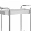 Storage Cart with 2 Tier Design and Metal Frame White and Chrome By The Urban Port UPT-238278