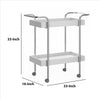 Storage Cart with 2 Tier Design and Metal Frame White and Chrome By The Urban Port UPT-238278