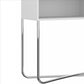 Wooden Console Table with 2 Open Compartments and Metal Frame White and Chrome By The Urban Port UPT-238280