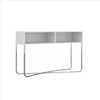 Wooden Console Table with 2 Open Compartments and Metal Frame White and Chrome By The Urban Port UPT-238280