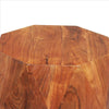 21.5 inch Faceted Handcrafted Mango Wood Side End Table with Octagonal Top Brown By The Urban Port UPT-238450