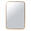 24 Inch Transitional Aluminum Frame Rectangular Wall Mirror with Arched Corners Gold By The Urban Port UPT-238451