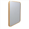 24 Inch Transitional Aluminum Frame Rectangular Wall Mirror with Arched Corners Gold By The Urban Port UPT-238451