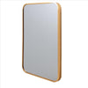 24 Inch Transitional Aluminum Frame Rectangular Wall Mirror with Arched Corners Gold By The Urban Port UPT-238451