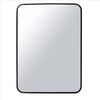 20 x 28 Inch Transitional Aluminum Frame Rectangular Wall Mirror with Arched Corners Black By The Urban Port UPT-238452