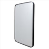 20 x 28 Inch Transitional Aluminum Frame Rectangular Wall Mirror with Arched Corners Black By The Urban Port UPT-238452