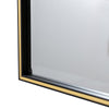 28 Inch Beveled Metal Frame Rectangular Wall Mirror Black Gold Accent By The Urban Port UPT-238453