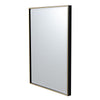 28 Inch Beveled Metal Frame Rectangular Wall Mirror Black Gold Accent By The Urban Port UPT-238453