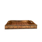 Rectangular Farmhouse Wooden Tray with Rivets Accent and Metal Trim Brown By The Urban Port UPT-242013