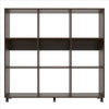 52.6 Inch Wooden Bookcase with 9 Open Compartments and Casters Walnut Brown By The Urban Port UPT-242343