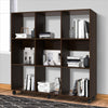 52.6 Inch Wooden Bookcase with 9 Open Compartments and Casters Walnut Brown By The Urban Port UPT-242343