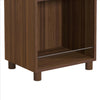 34 Inch 3 Tier Wooden Curio Cabinet with Grain Details Dark Brown By The Urban Port UPT-242346