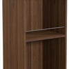 34 Inch 3 Tier Wooden Curio Cabinet with Grain Details Dark Brown By The Urban Port UPT-242346