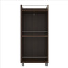 34 Inch 3 Tier Wooden Curio Cabinet with Grain Details Dark Brown By The Urban Port UPT-242346