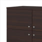 35 Inch Wooden Multipurpose Storage Cabinet with 4 Doors and Angled Legs Dark Brown By The Urban Port UPT-242347