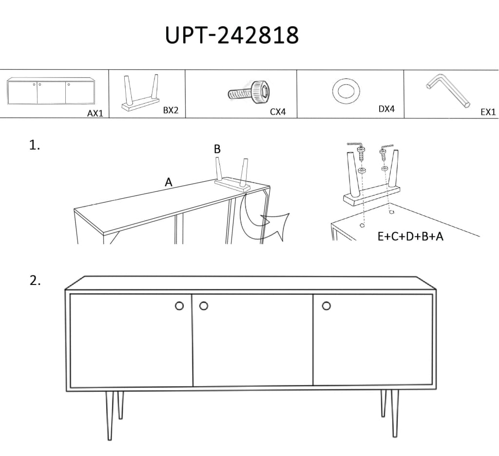 56 Inch Wooden TV Console with Geometric Front 3 Door Cabinets Dark Brown Gold By The Urban Port UPT-242818