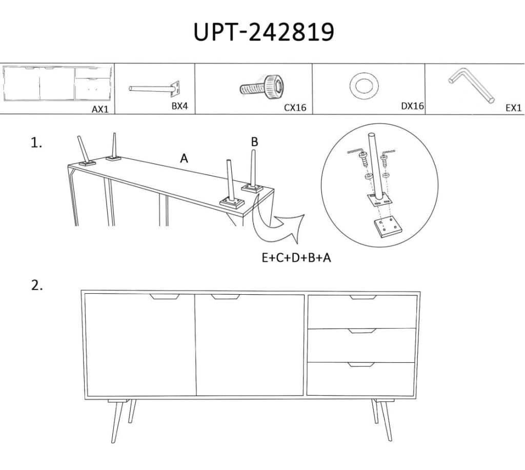 63 Inch Wooden 2 Door Sideboard with 3 Drawers and Cutout Pulls Brown By The Urban Port UPT-242819