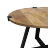 31 Inch Round Wooden Coffee Table Metal Frame X Base Grains Brown Black By The Urban Port UPT-247103