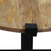 31 Inch Round Wooden Coffee Table Metal Frame X Base Grains Brown Black By The Urban Port UPT-247103