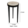 22 Inch Round Wooden Side Table with Tapered Tripod Base Brown and Black By The Urban Port UPT-247105