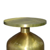 24 Inch Metal Frame End Table with Round Top and Bottle Shape Base Gold By The Urban Port UPT-247181