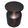 24 Inch Metal Frame End Table with Round Top and Bottle Shape Base Garnet Red By The Urban Port UPT-247182