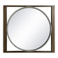 Round Wall Mirror with Rectangular Wooden Frame Brown By The Urban Port UPT-247266