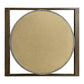 Round Wall Mirror with Rectangular Wooden Frame Brown By The Urban Port UPT-247266