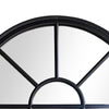 52 Inch Wood Wall Hanging Mirror Window Pane Design Arched Top Black By The Urban Port UPT-247268