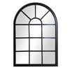 52 Inch Wood Wall Hanging Mirror Window Pane Design Arched Top Black By The Urban Port UPT-247268