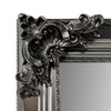 Wooden Frame Floor Mirror with Floral Carvings Black By The Urban Port UPT-247269