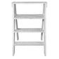 27 Inch Wooden Ladder Bookshelf 4 Tier Open Shelving Weathered White By The Urban Port UPT-248007