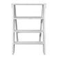 27 Inch Wooden Ladder Bookshelf 4 Tier Open Shelving Weathered White By The Urban Port UPT-248007