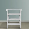 27 Inch Wooden Ladder Bookshelf 4 Tier Open Shelving Weathered White By The Urban Port UPT-248007