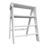 27 Inch Wooden Ladder Bookshelf 4 Tier Open Shelving Weathered White By The Urban Port UPT-248007