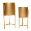 22 18 Round Indoor Planter Iron Stand Set of 2 Champagne Gold By The Urban Port UPT-248043