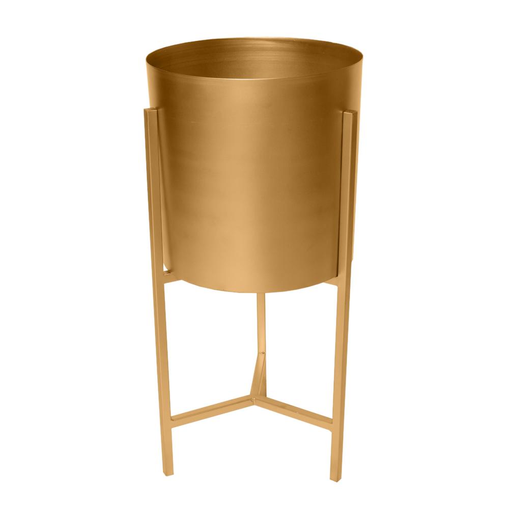 22 18 Round Indoor Planter Iron Stand Set of 2 Champagne Gold By The Urban Port UPT-248043