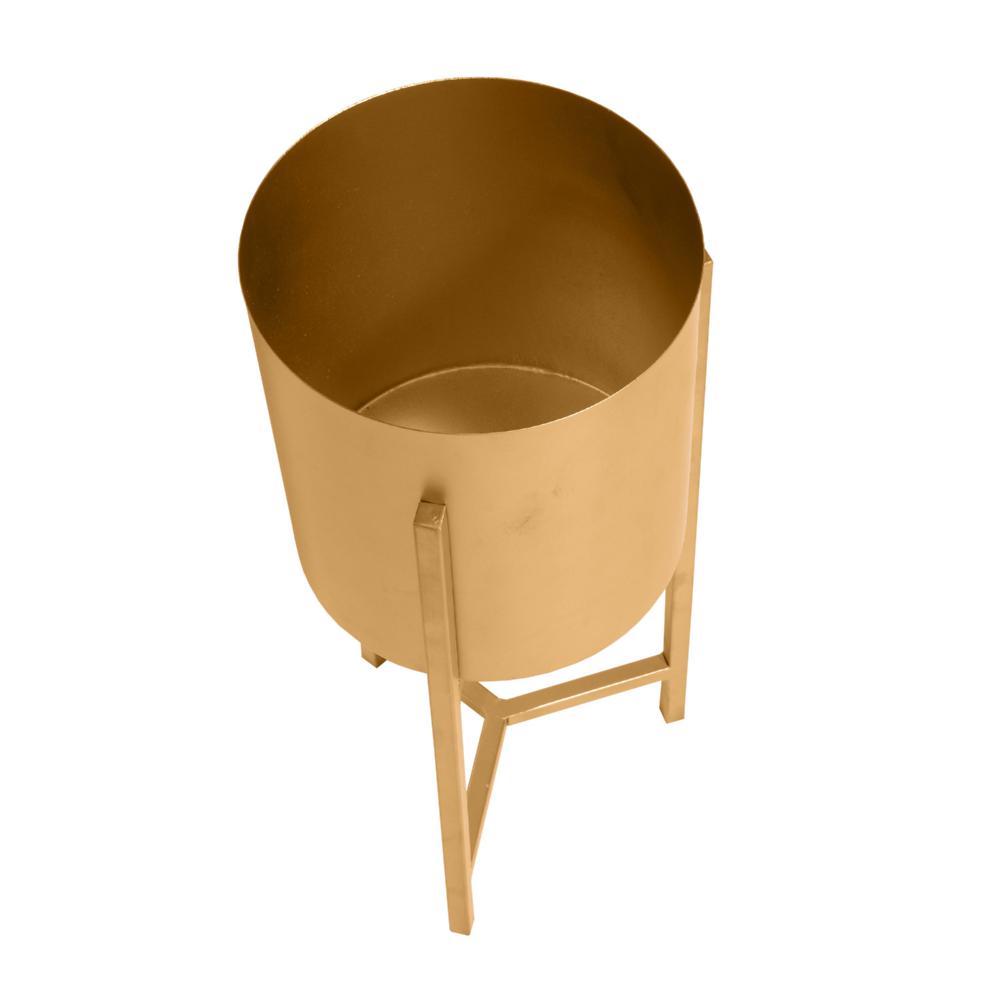 22 18 Round Indoor Planter Iron Stand Set of 2 Champagne Gold By The Urban Port UPT-248043