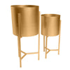 22 18 Round Indoor Planter Iron Stand Set of 2 Champagne Gold By The Urban Port UPT-248043