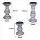 Wooden Candleholder with Turned Pedestal Base Set of 3 Distressed White and Black By The Urban Port UPT-249271